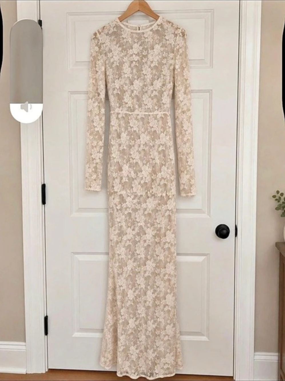 Maternity White Floral Lace Long Sleeve Maternity Maxi Dress Maxi